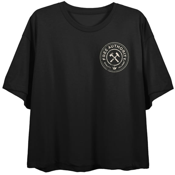 Free Authority Outdoor Logo Women's Black Crop Tee-Medium