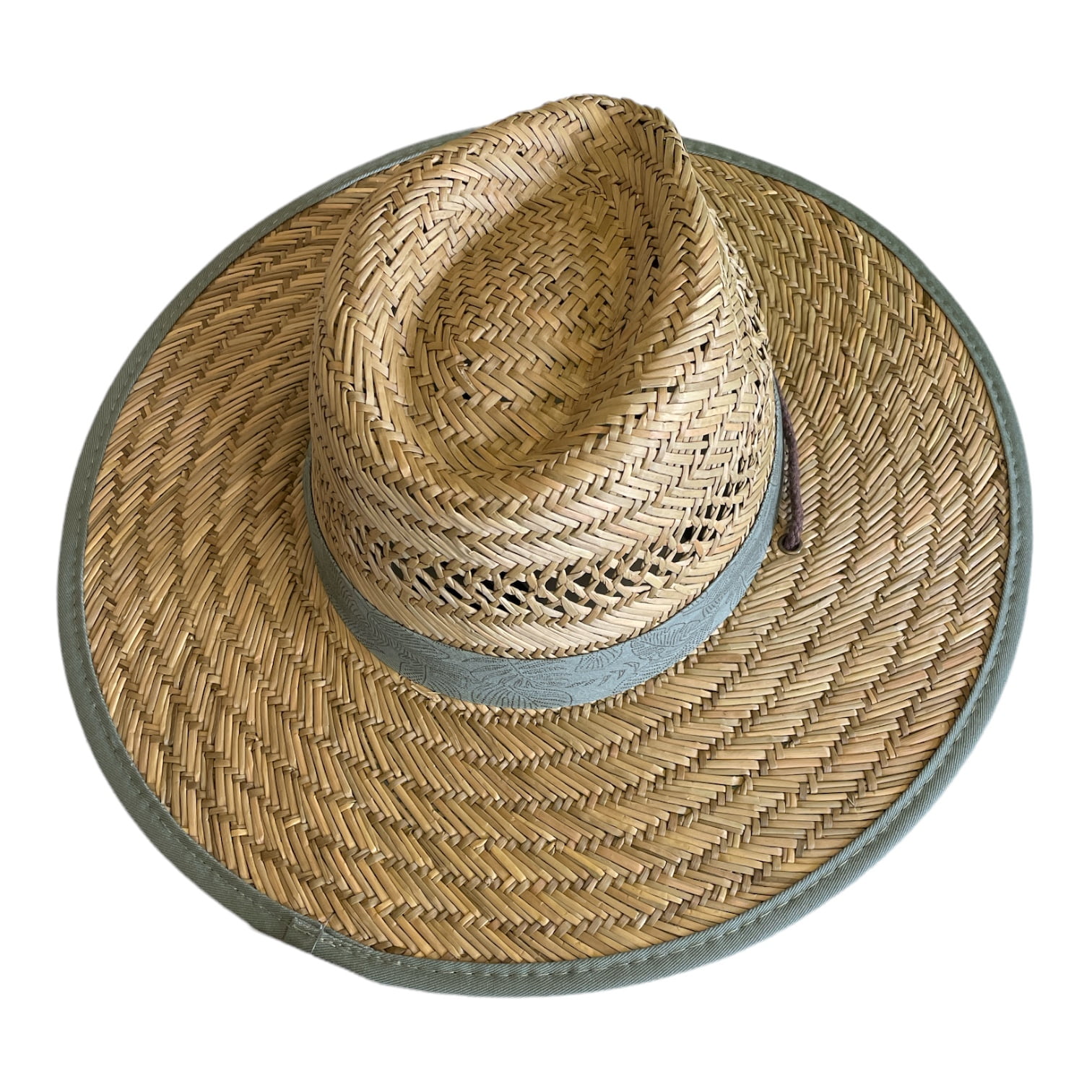 Free Authority Outdoors Lifeguard Tan Straw Hat, UPF 50+, 17" (Grey