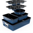 thumbnail image 1 of Free Baking Tray Set w/Non-Stick Coating, 450°F Oven Safe, Round Cake, Loaf, Muffin, Wide/Square Pans, Cookie Sheet (Blue), 1 of 6