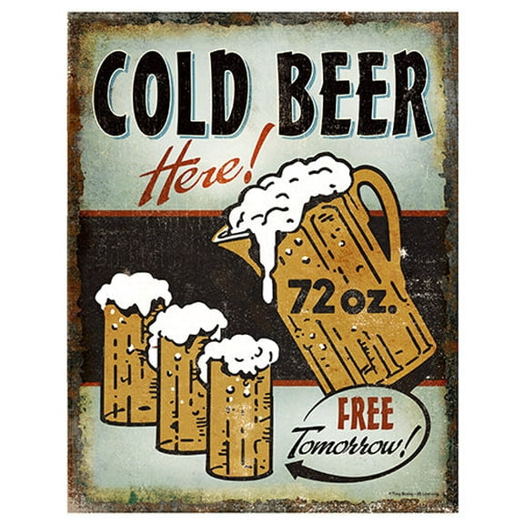 Free Beer Tomorrow Novelty Sign | Indoor/Outdoor | Funny Home Décor for Garages, Living Rooms, Bedroom, Offices | SignMission personalized gift Wall Plaque Decoration
