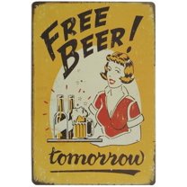 Free Beer Tomorrow Vintage Funny Home Decor Tin Sign Retro Metal Bar Pub Poster