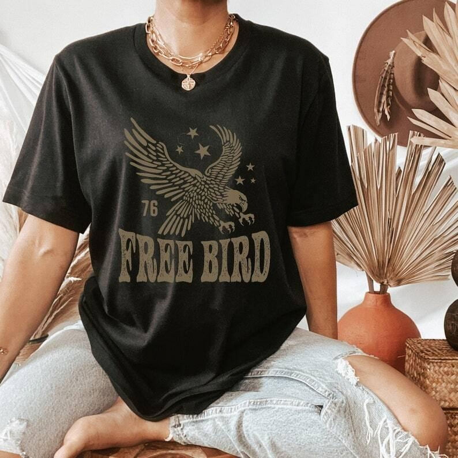 Free Bird Boho T Free Bird Vintage Eagle Retro Rock Country Music s