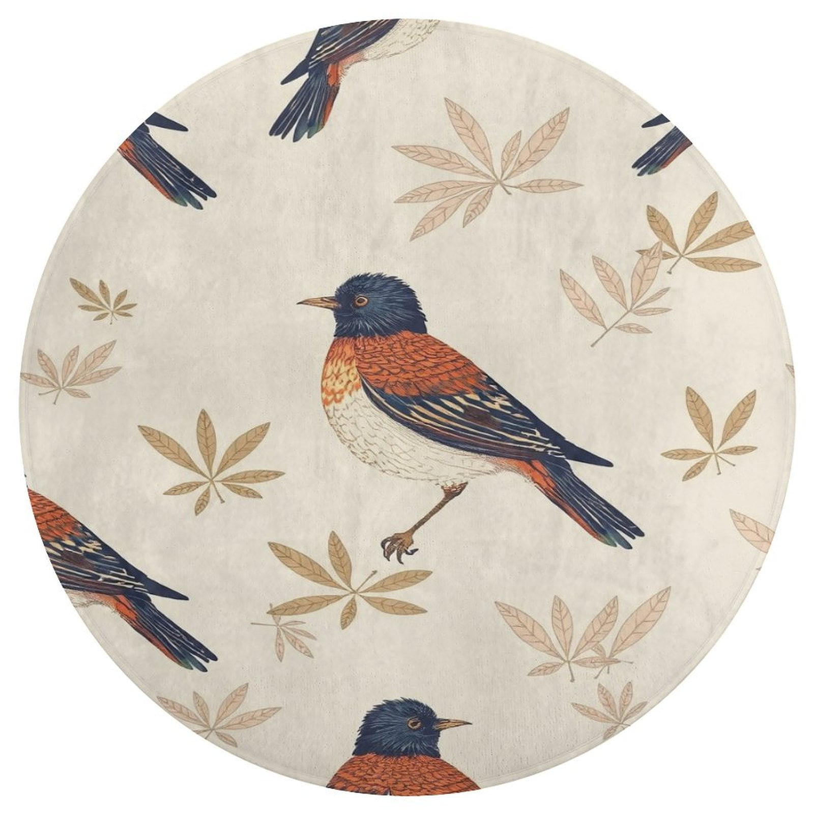 Free Bird Round Area Rug Floor Carpets Washable Indoor Floor Area Mat ...