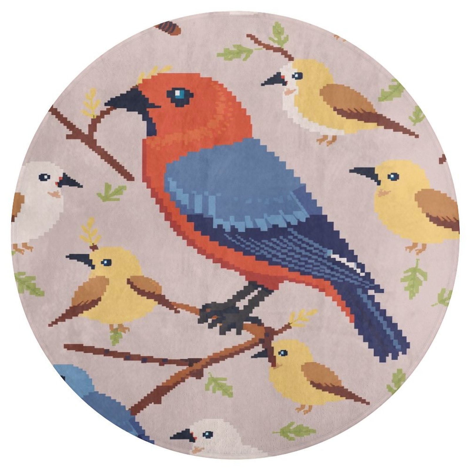 Free Bird Round Area Rug Floor Carpets Washable Indoor Floor Area Mat ...
