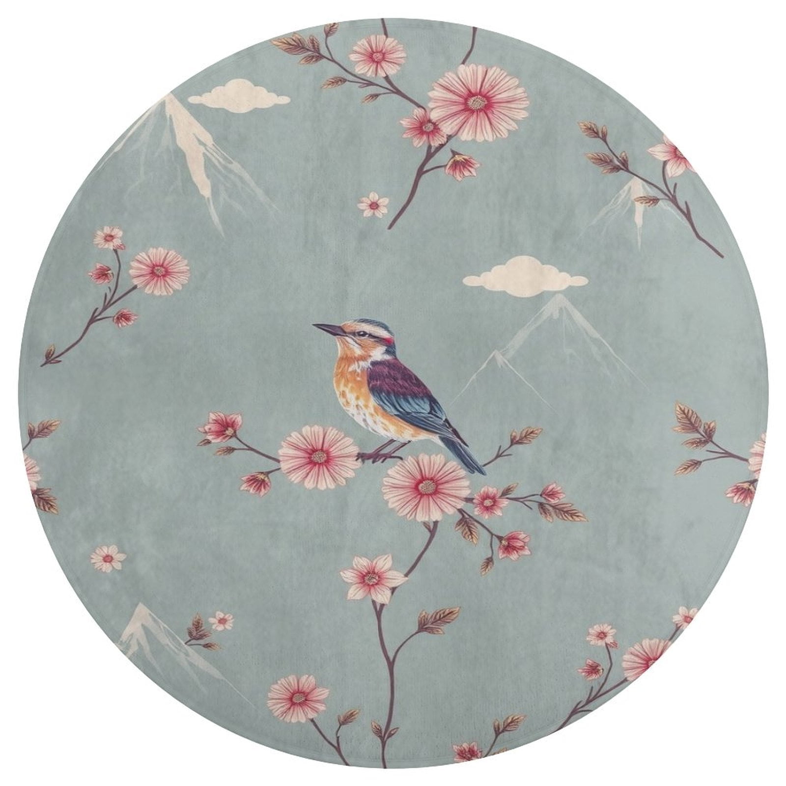 Free Bird Round Area Rug Floor Carpets Washable Indoor Floor Area Mat ...