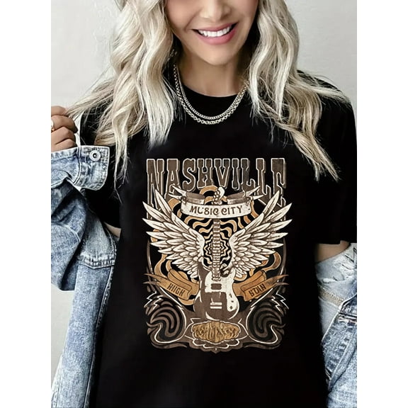 Free Bird T-Shirts Vintage Eagle Graphic Short Sleeve Tees Casual Band Music Country Concert Clothing