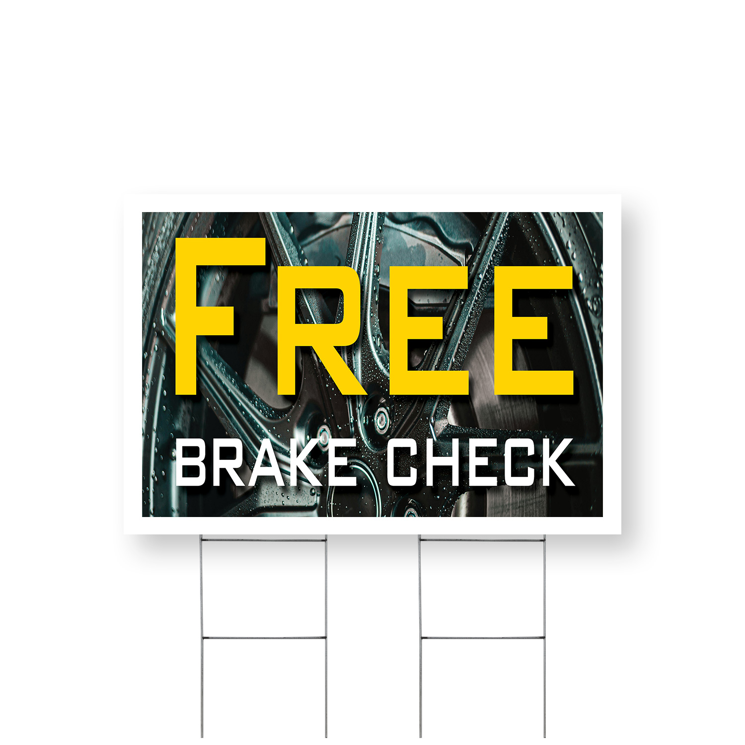 Free Brake Check Yard Sign 24 Inch x 36 Inch Double Sided Weatherproof ...
