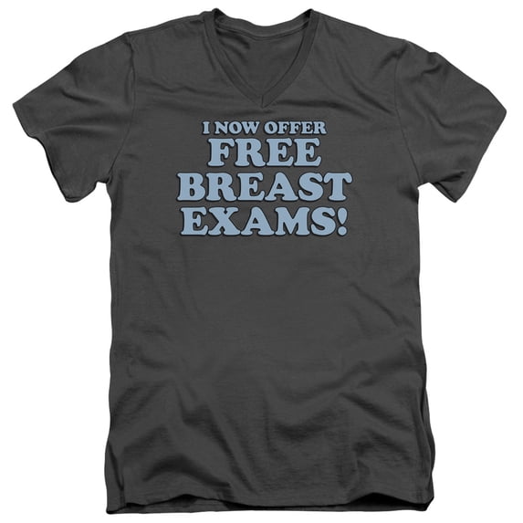 - Free Breast Exams - Slim Fit V Neck Shirt - XX-Large