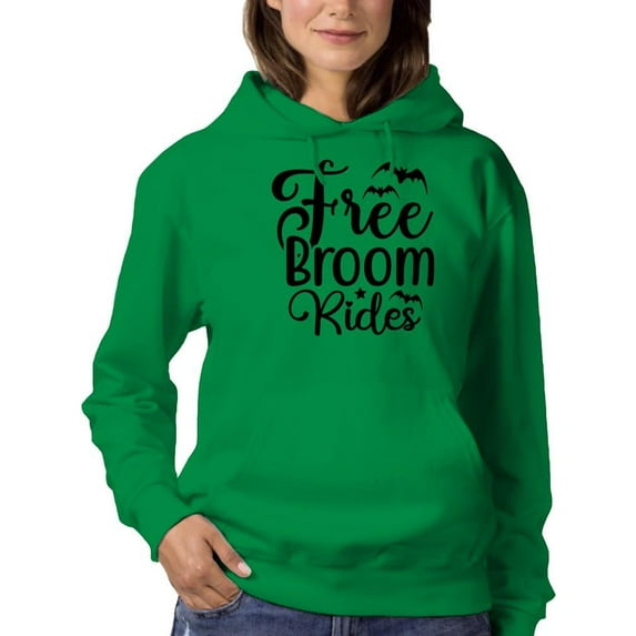 Free Broom Rides. Hoodie Women -Image by Shutterstock, Female Large