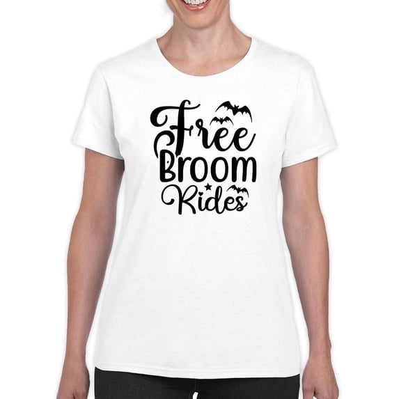 Free Broom Rides T-Shirt Women -Image by Shutterstock, Female Medium