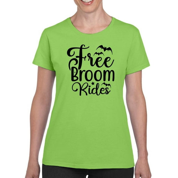 Free Broom Rides T-Shirt Women -Image by Shutterstock, Female Medium