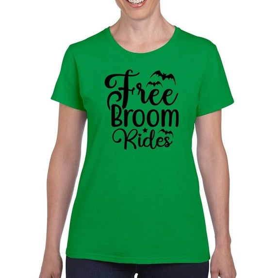 Free Broom Rides T-Shirt Women -Image by Shutterstock, Female Small