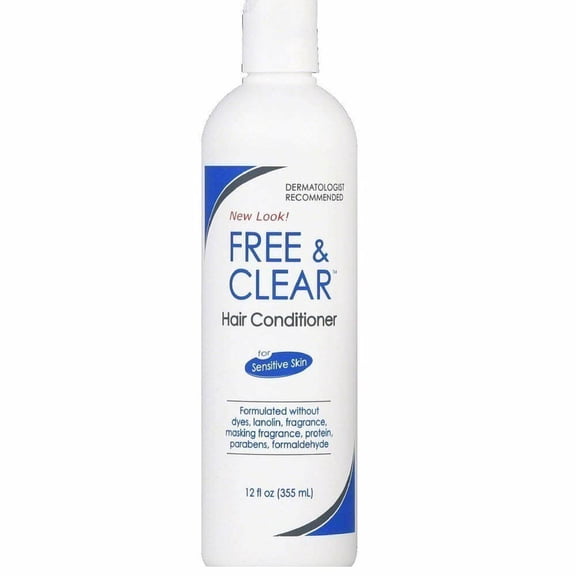 Free & Clear Hair Conditioner Sensitive Skin Tangle-Free, 12Oz, 6-Pack