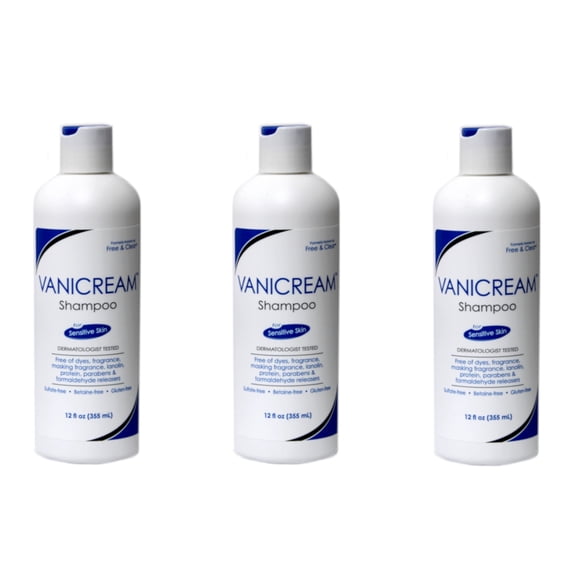Vanicream Hair Shampoo for Sensitive Skin Preservative Free 12 oz - 3 Pack