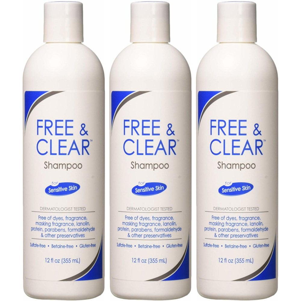 Free & Clear Hair Shampoo for Sensitive Skin Preservative Free 12 oz