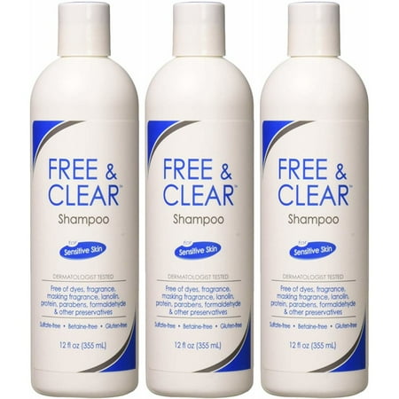 Free & Clear Hair Shampoo for Sensitive Skin Preservative Free 12 oz