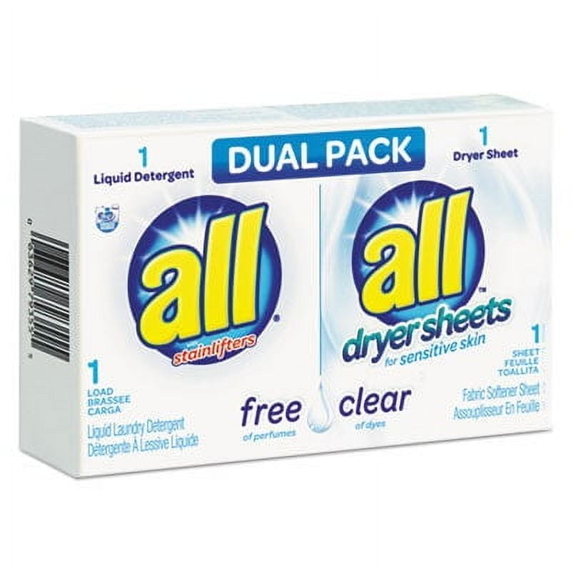 Free Clear HE Liquid Laundry Detergent/Dryer Sheet Dual Vend Pack, 100/Ctn Free Clear HE Liquid Laundry Detergent/Dryer Sheet Dual Vend Pack, 100/Ctn