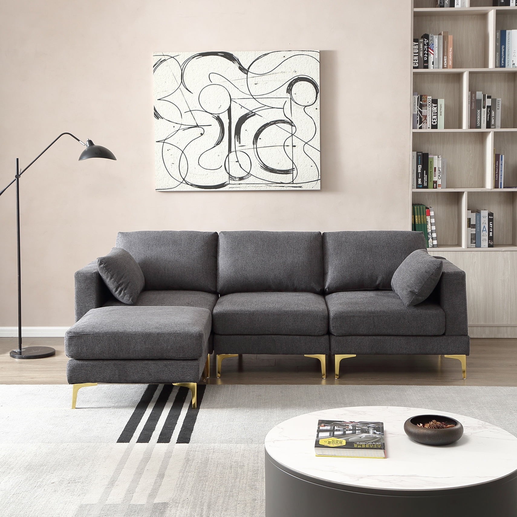 3 seater sofa ottoman discount