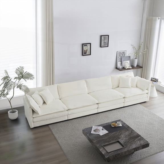 Free Combination Sofa: 4 Seater & 22+ Configurations with Chenille Fabric