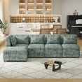 thumbnail image 1 of Free-Combined Sectional Sofa,5-seater Modular Couches with Storage Ottoman and 5 Pillows,Sofa Couch for Living Room,Bedroom,Office,Blue Green, 1 of 7