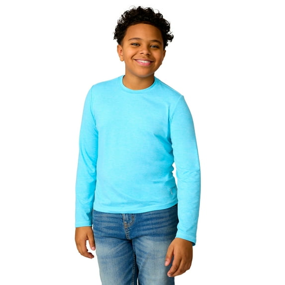Free Country Boys' Microtech® Long Sleeve Shirt Aqua L