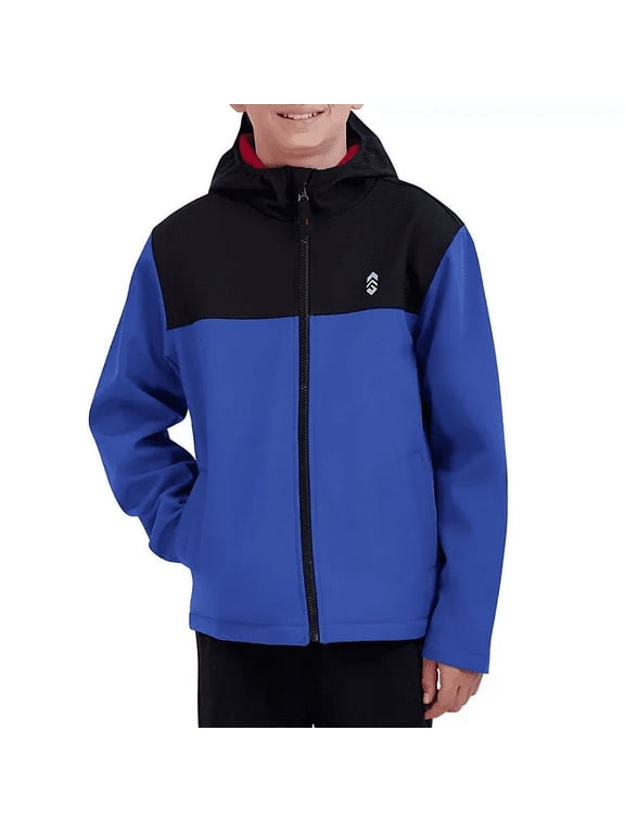 Boys Softshell Jacket (Blue/Black, 4)