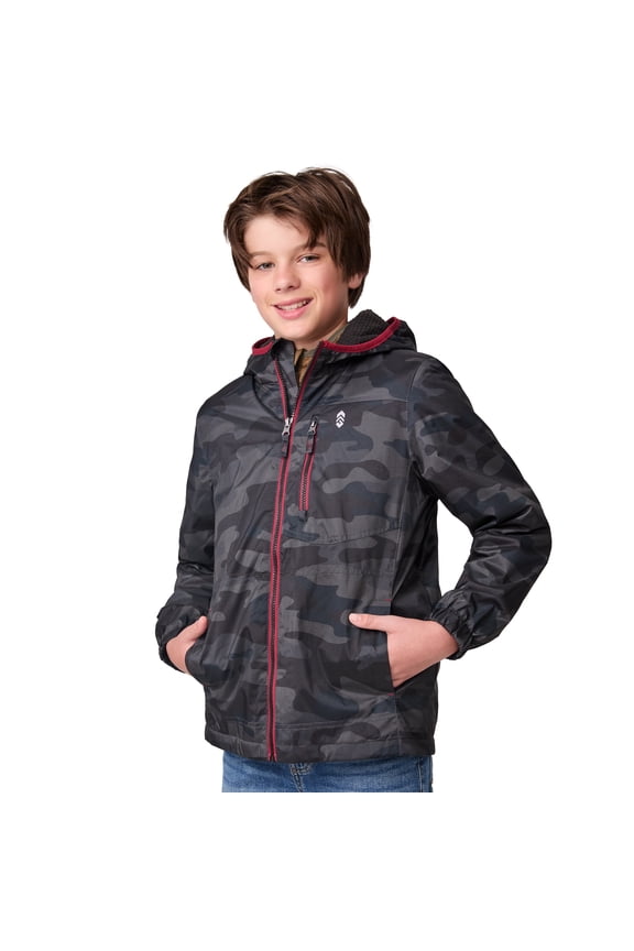 Boys' Windshear Jacket Black Camo XL
