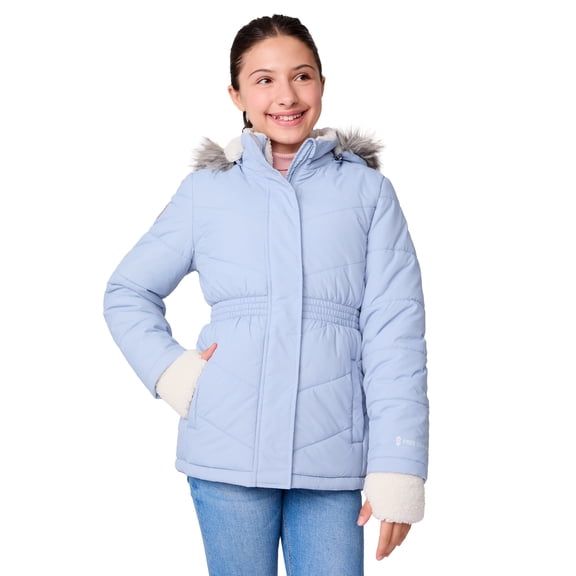 Free Country Girls' Long Bib Puffer Jacket Cornflower L