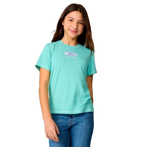 Free Country Girls' Microtech® Graphic Crew Neck Shirt Seafoam S