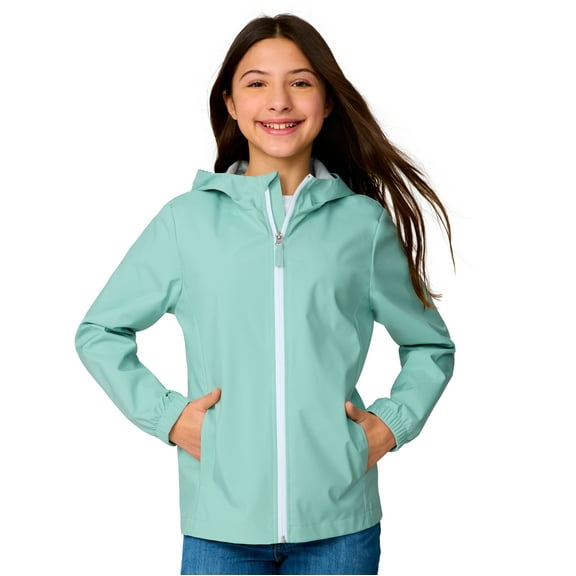Free Country Girls' Recess X2O Rain Jacket Green Tea L