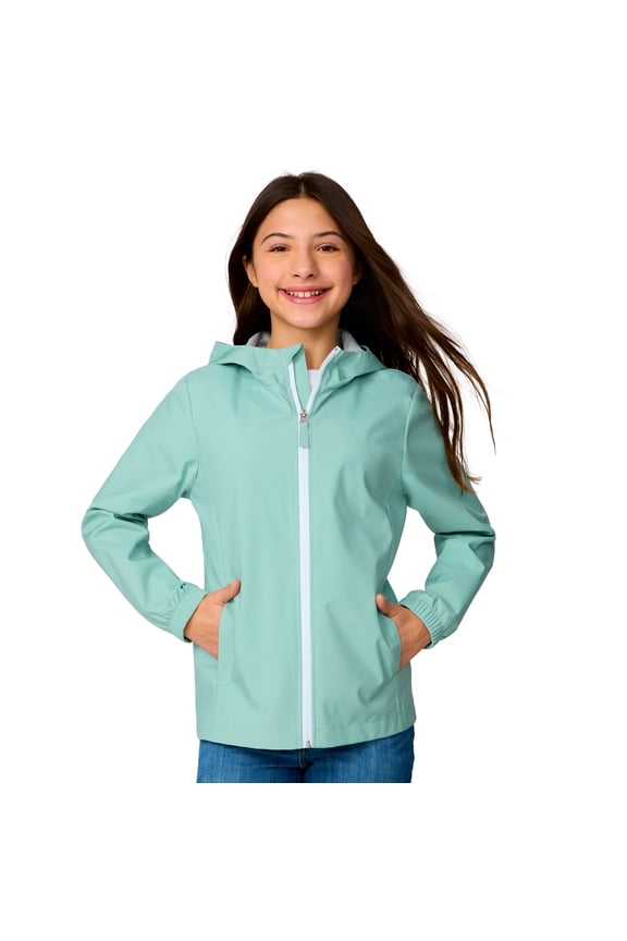 Girls' Recess X2O Rain Jacket Green Tea M