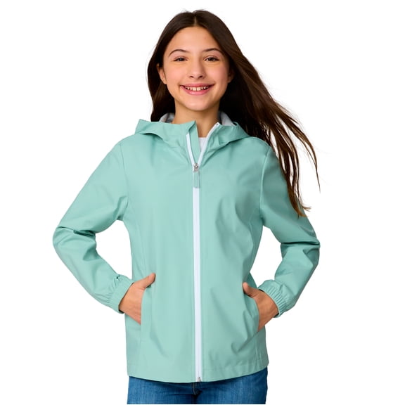 Free Country Girls' Recess X2O Rain Jacket Green Tea M