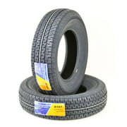 Free Country Heavy Duty Trailer Tires ST 205/75R14 8PR Load Range D Radial w/Side Scuff Guard, Set of 2