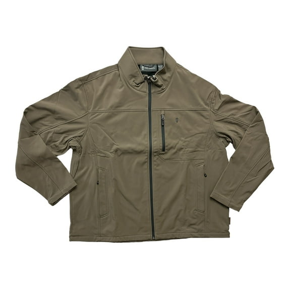 Free Country Men's 4-Way Stretch Super Softshell 3-Layer Jacket (Putty, XXXL)