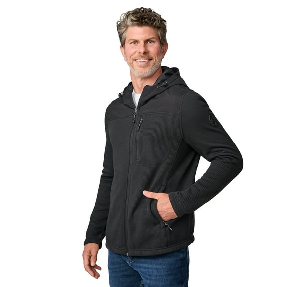 Free Country Men's Cable Fleece Brisk Jacket Black S