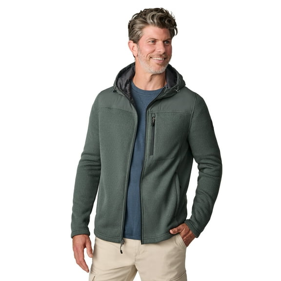Free Country Men's Cable Fleece Brisk Jacket Evergreen L