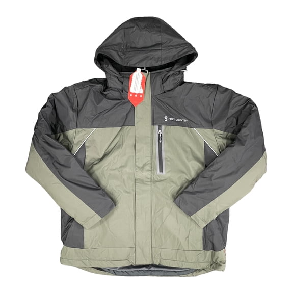 Free Country Men's Detachable Hood 3-In-1 Systems Jacket (Dark Olive/Black, XL)