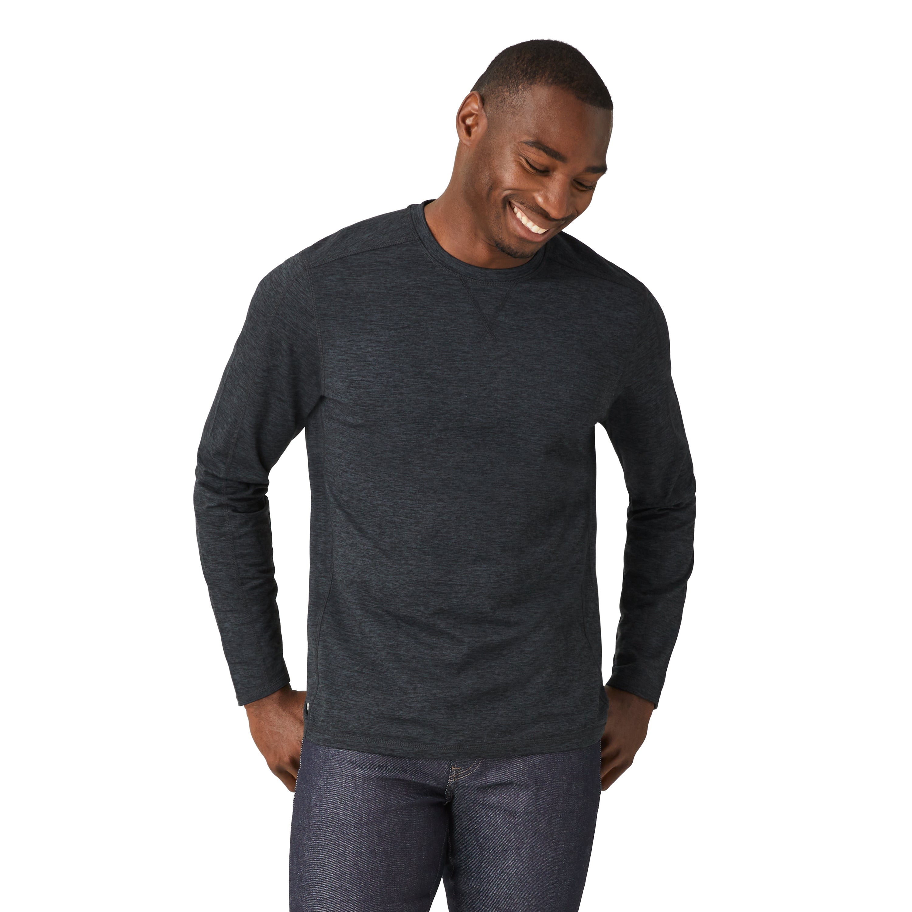Free Country Men's FreeCycle® Sueded Long Sleeve Crew Neck Black S