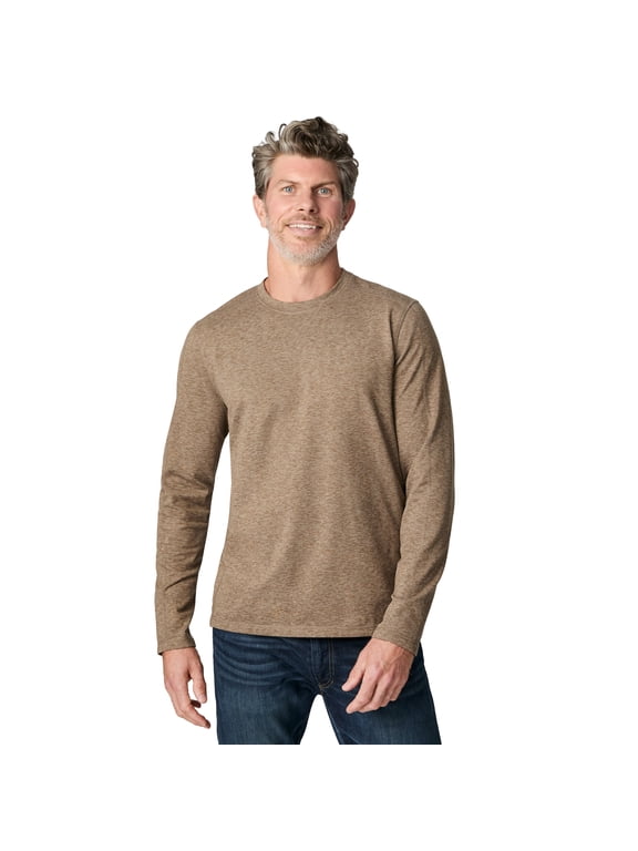 Men's FreeCycle® Sueded Long Sleeve Crew Neck Brindle S