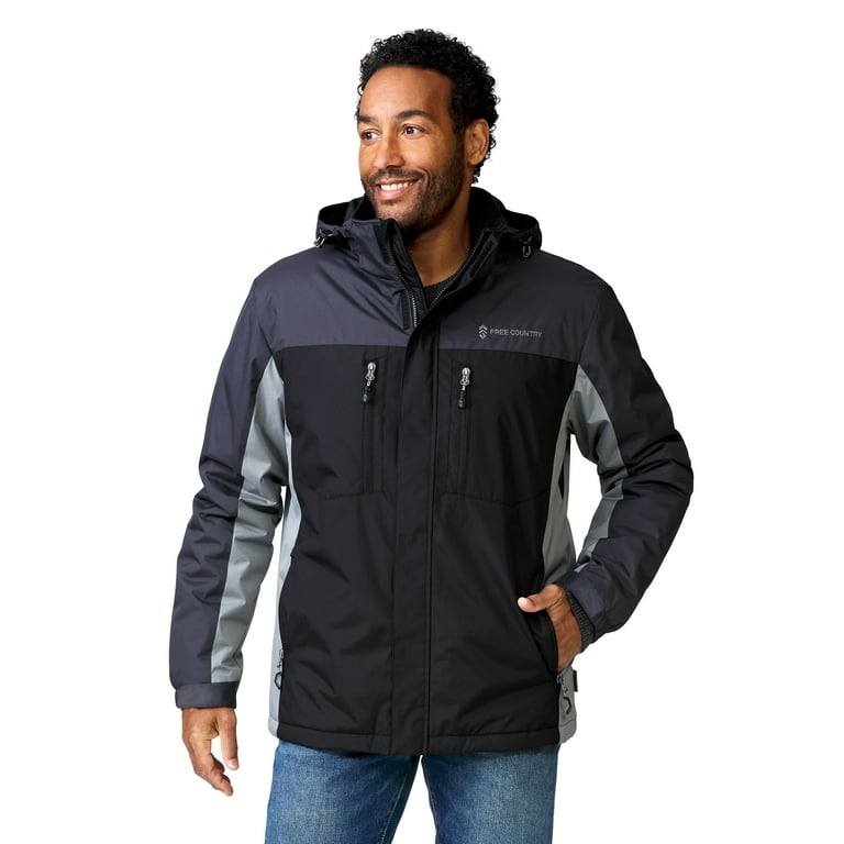 Free Country Men's FreeCycle® Trifecta Mid Weight Jacket Black/Charcoal XXL  - Walmart.com