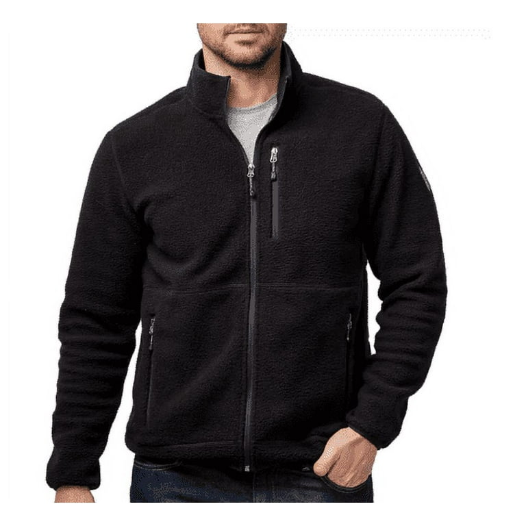 Free Country Men's Highland Sherpa Zip Jacket (Black, XL