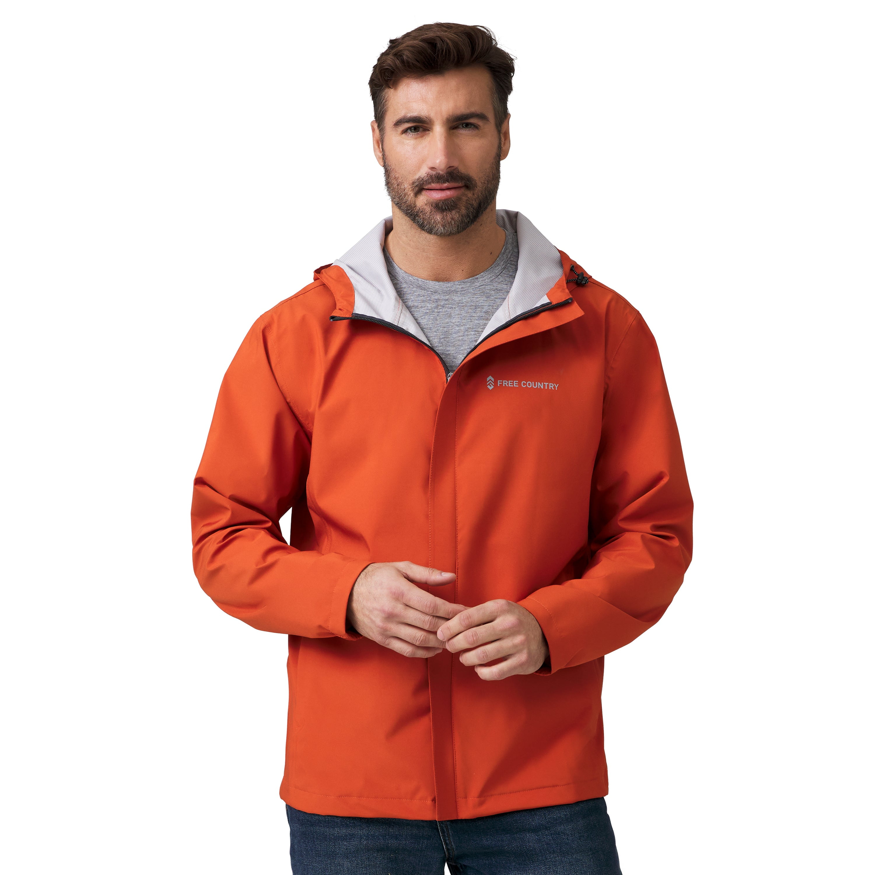 Free Country Men s Hydro Lite Spectator Waterproof Jacket Harris Orange M Walmart