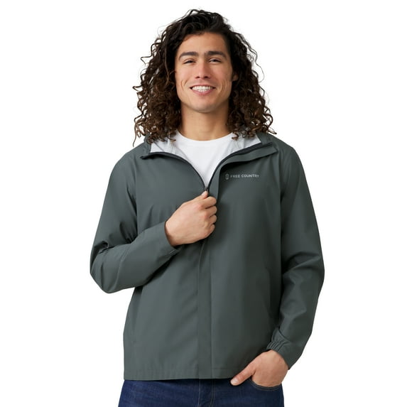 Free Country Men's Hydro Lite X2O Spectator Waterproof Rain Jacket Pewter L