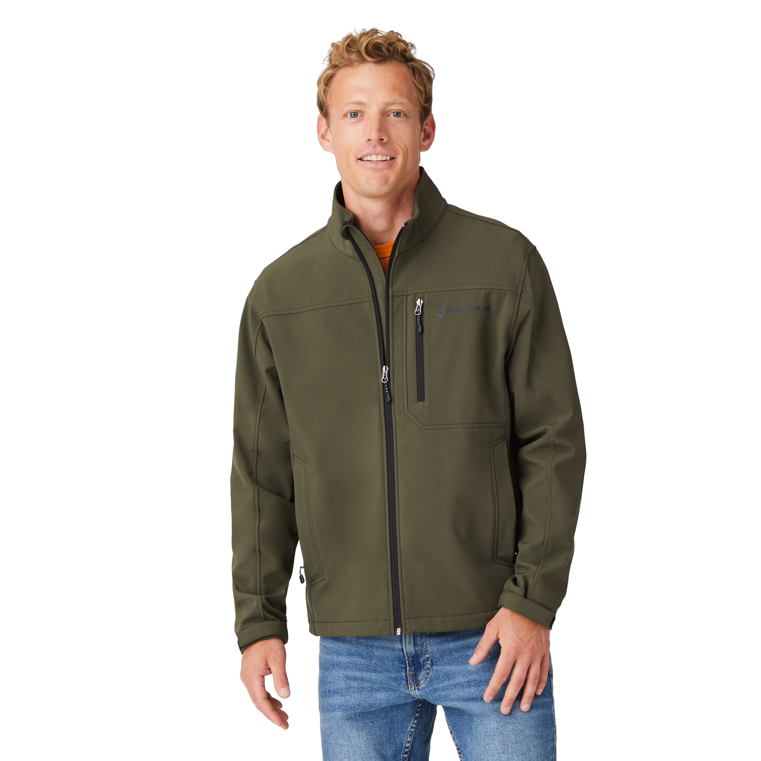 Free Country Men's Journeyman Flex Super Softshell® Jacket Dark Olive S 