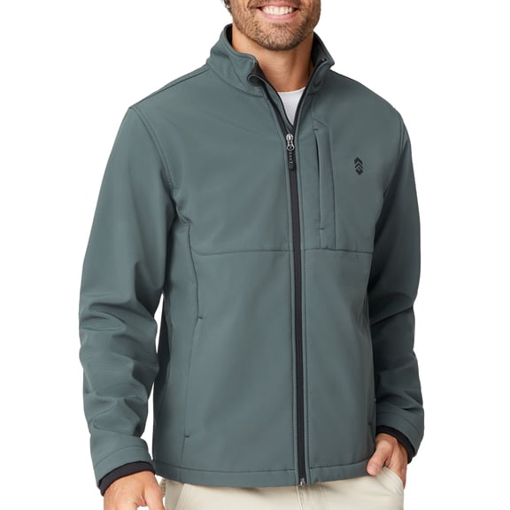 Free Country Men's Softshell Jacket Water & Wind Resistant Insulated Warm Lined Fleece Rain Hiking Outdoor Jacket for Men-Lanier-Evergreen-Size S