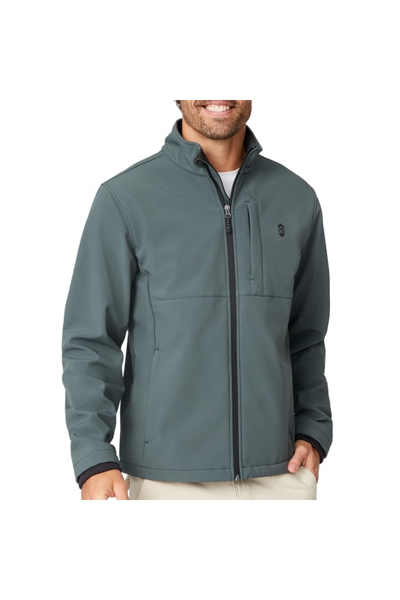 Men's Softshell Jacket Water & Wind Resistant Insulated Warm Lined Fleece Rain Hiking Outdoor Jacket for Men-Lanier-Evergreen-Size S