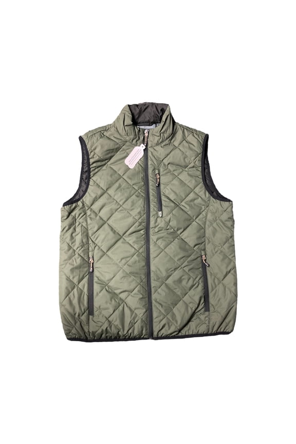 Men's Lightweight Sleeveless Quilted Trail Creek Puffer Vest (Dark Olive, S (34-36))
