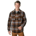 thumbnail image 1 of Free Country Men's Mountain Ridge Sueded Chill Out Fleece Jacket Camel Plaid M, 1 of 3