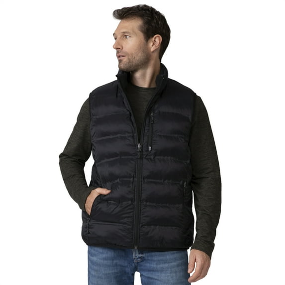 Free Country Men's Pine Creek Quilted Reversible Vest Black L