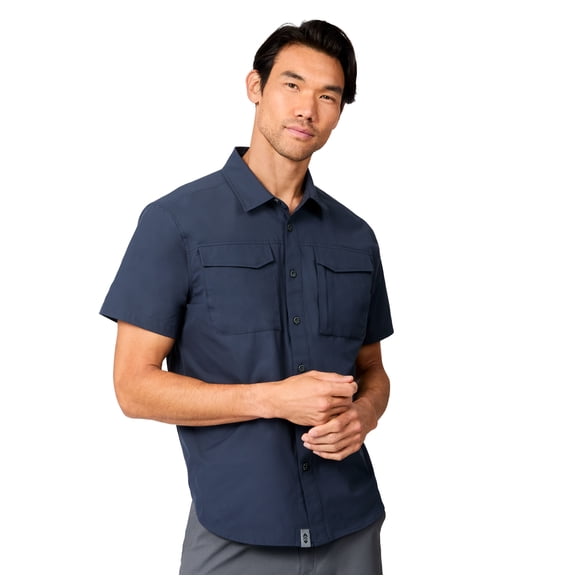 Free Country Men's Sedona Rip-Stop Short Sleeve Explorer Shirt Storm XL